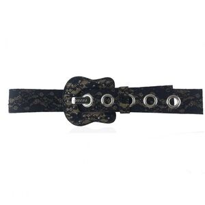 EUC- Vintage Guess Lace 2in Belt w/Embellished Guitar Body Buckle